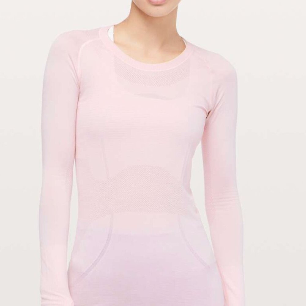 Lululemon Light pink RARE Lululemon long sleeve swiftly tech Size 8